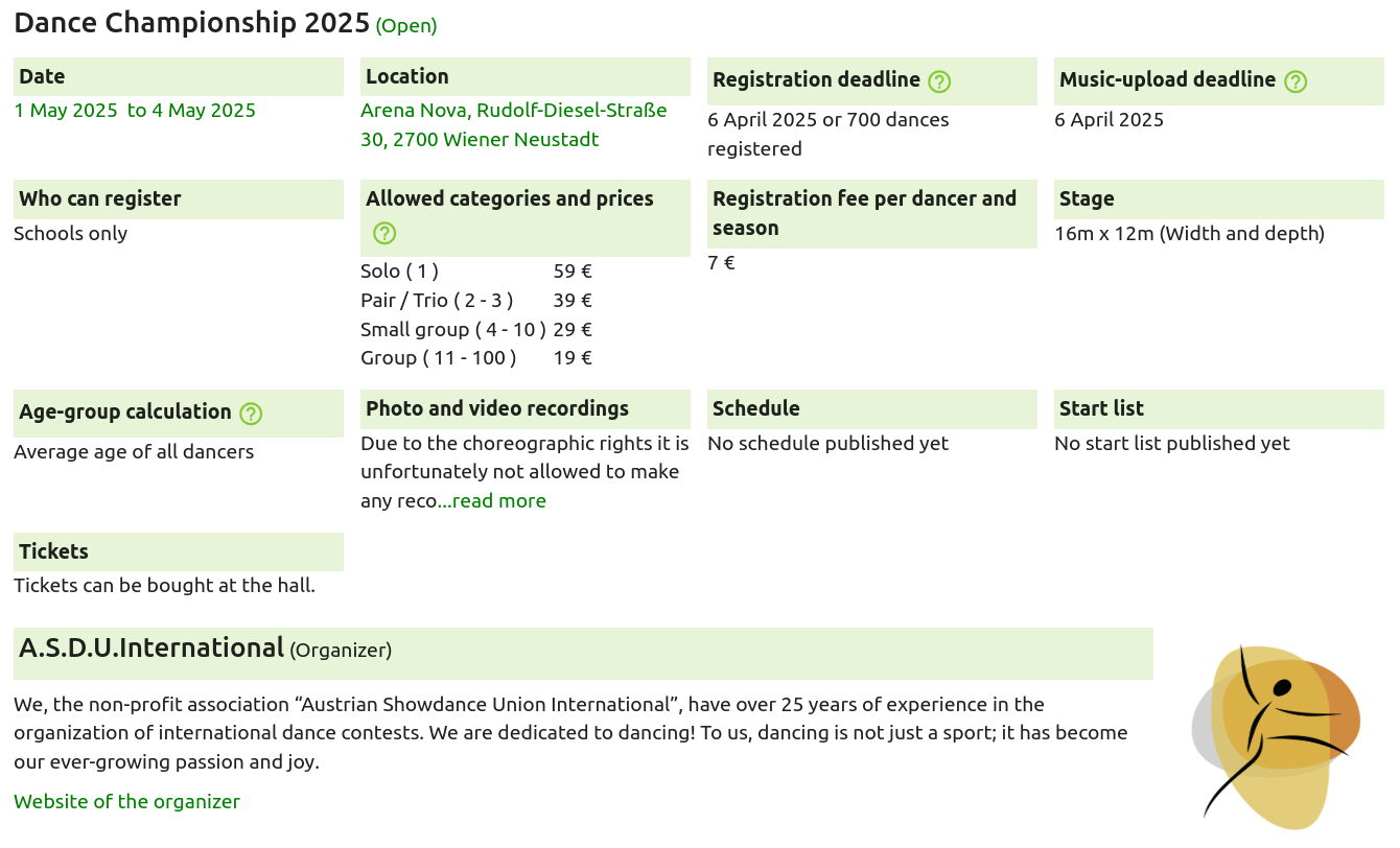 Tournament One Meisterschaftbeschreibung